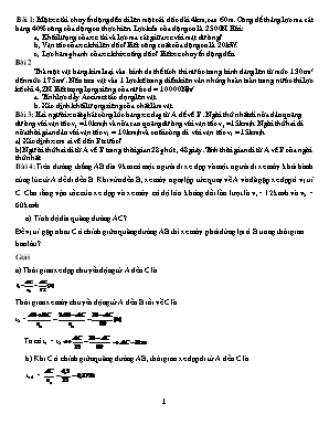 Bài tập luyện tập môn Vật lý Lớp 8